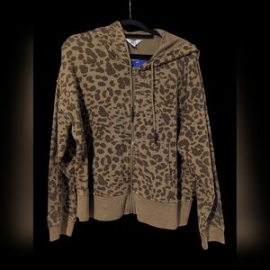 Size Large JoyLab Acid Wash Leopard Print Hoodie